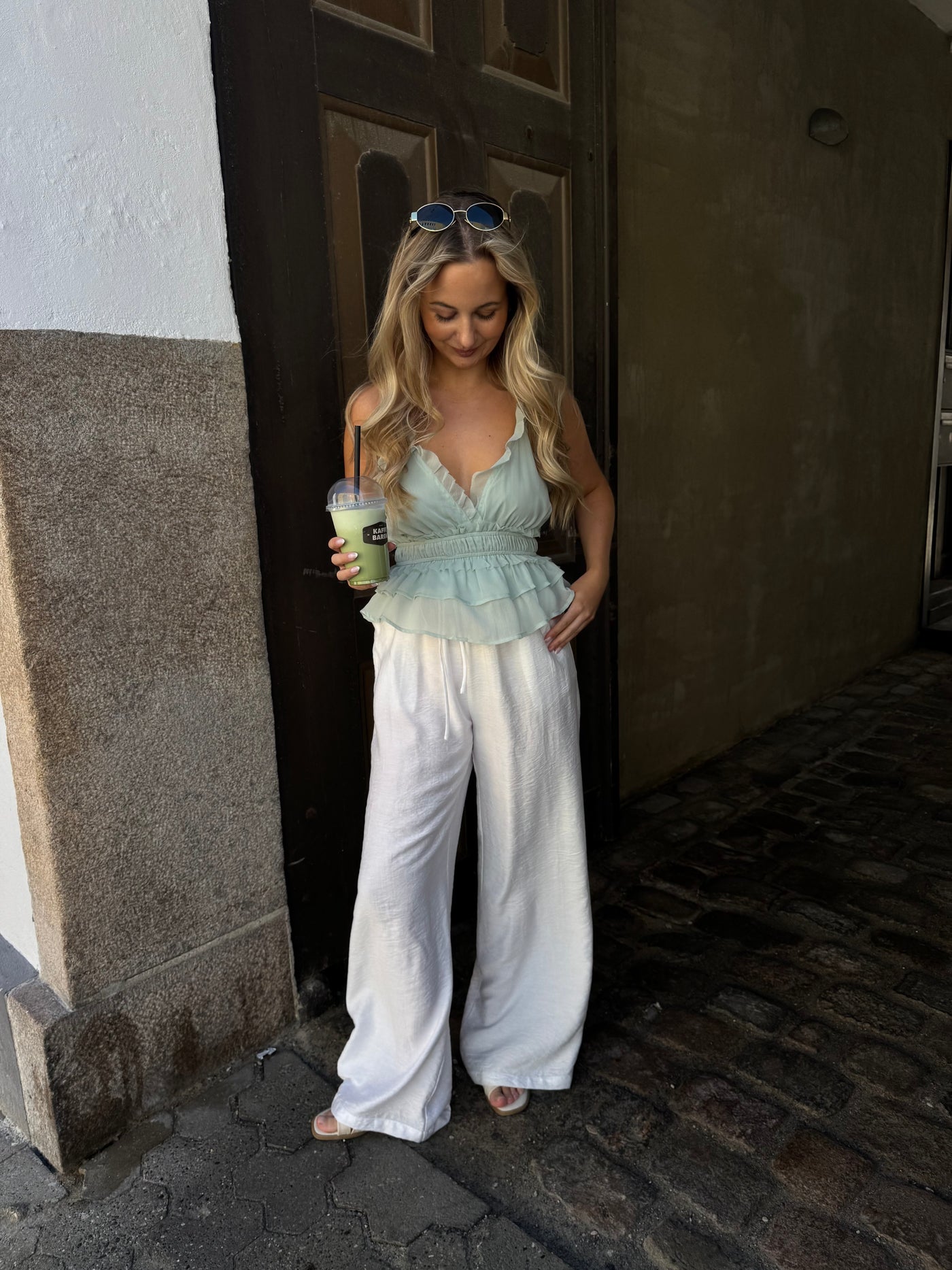 Bella top pastelgrøn
