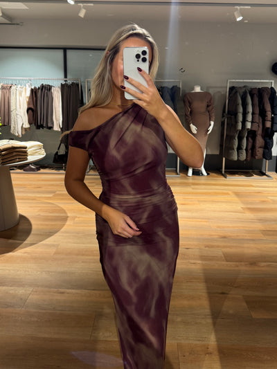 Selma kjole bordeaux FORUDBESTILLING