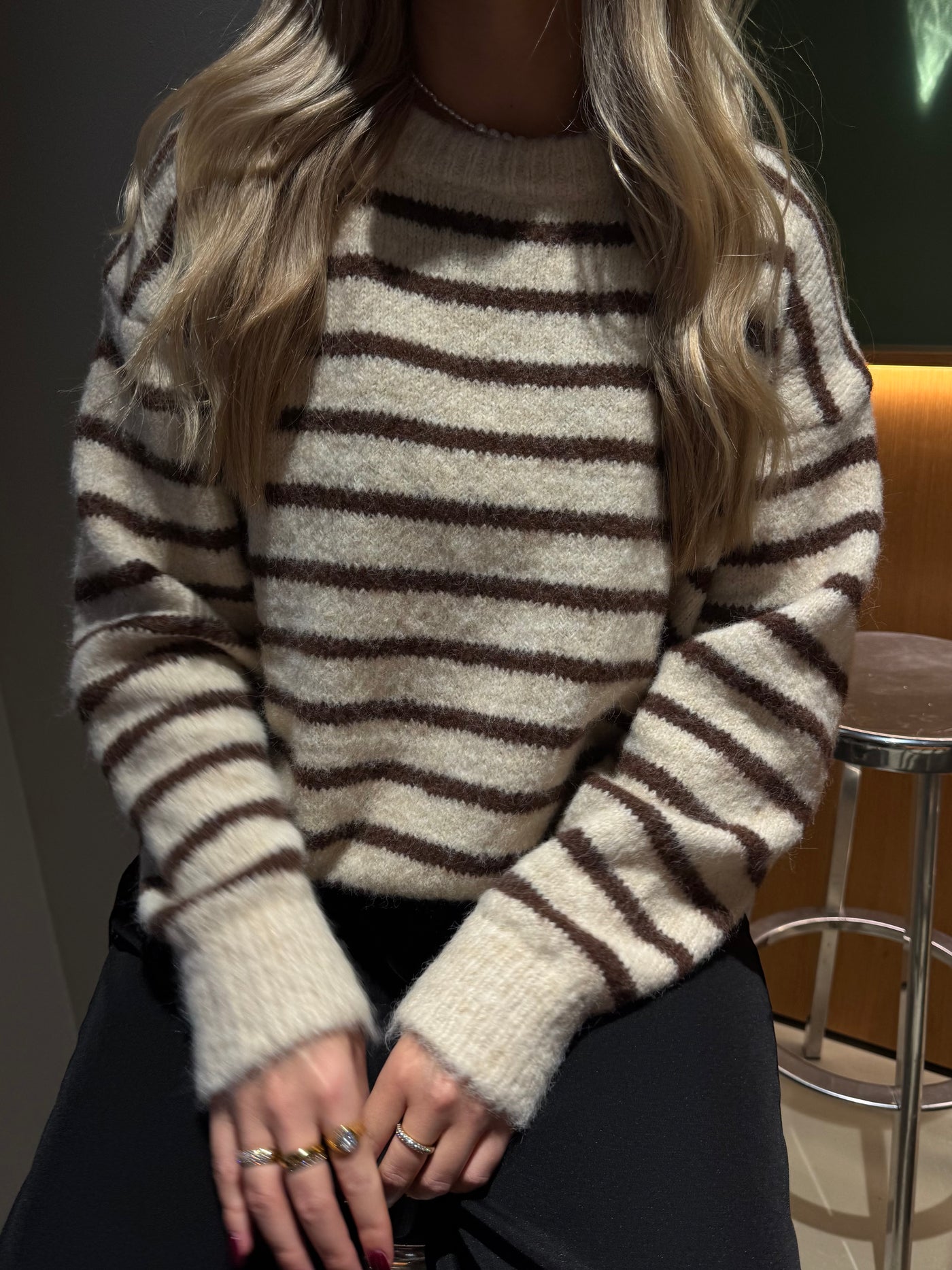 Selina striktrøje stribet