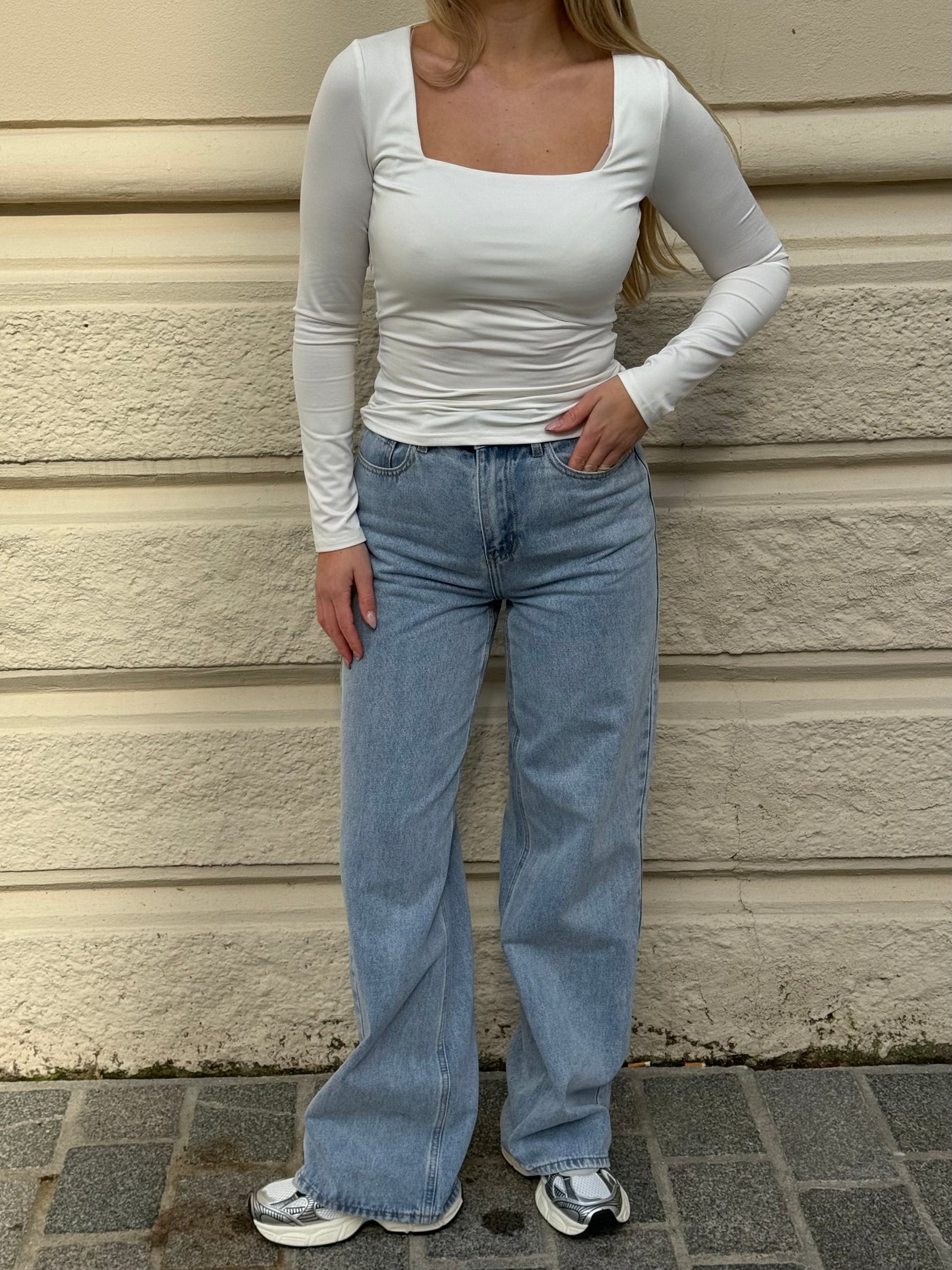 Thea jeans lyseblå tall