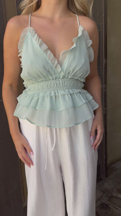 Bella top pastelgrøn