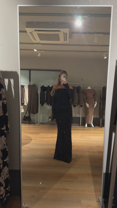 Nicole glitter kjole sort FORUDBESTILLING