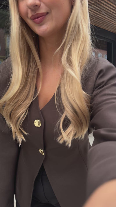 Mia blazer mørkebrun