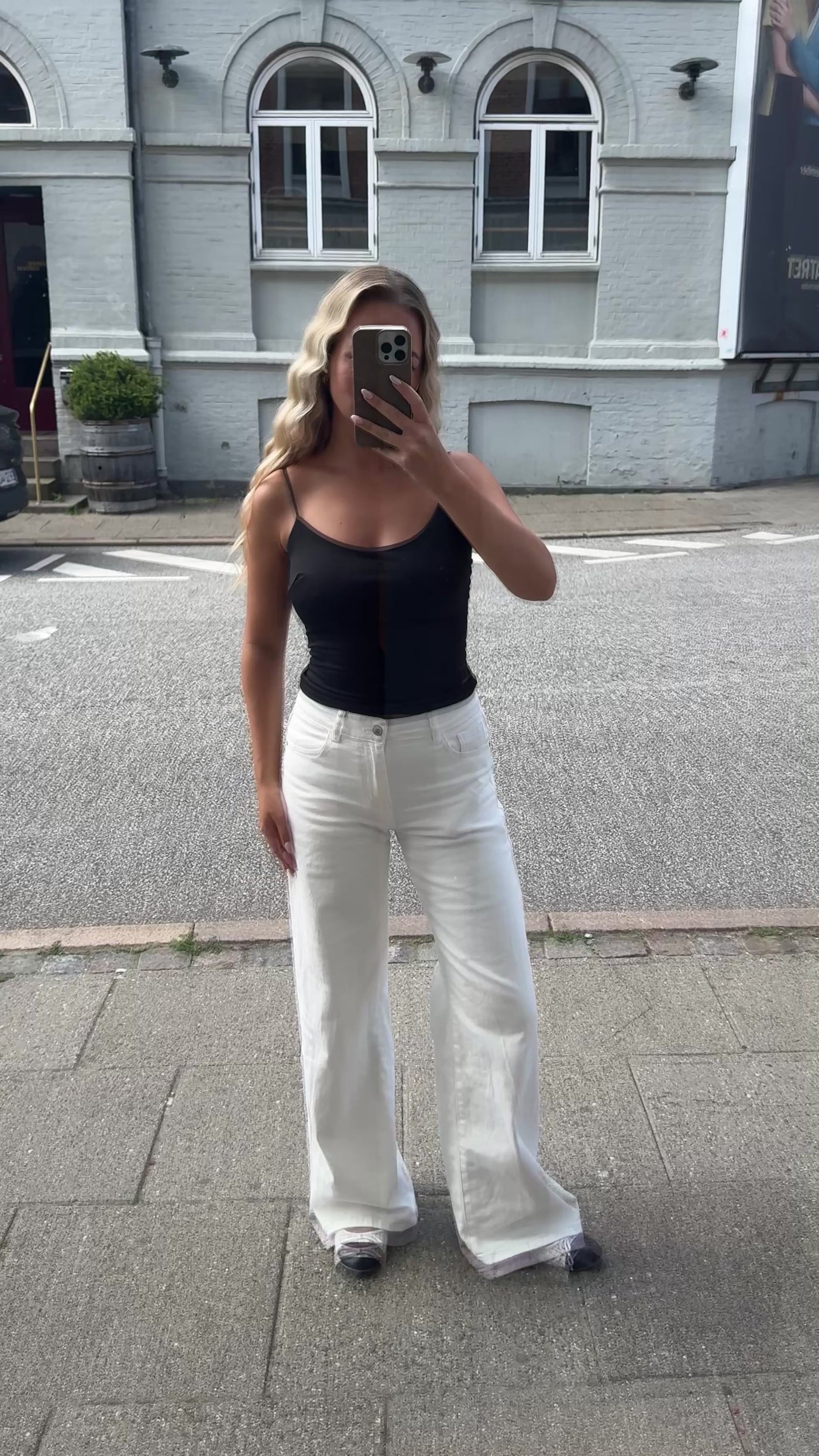 Laura jeans regulær hvid