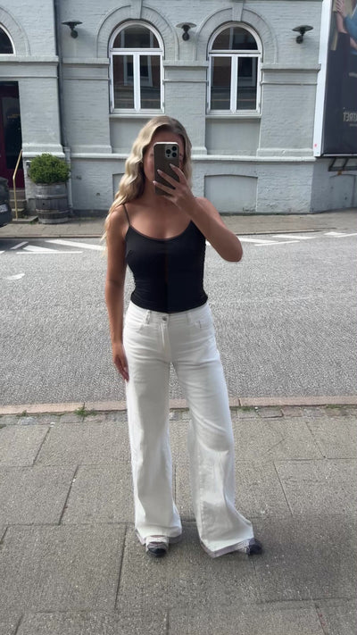 Laura jeans regulær hvid