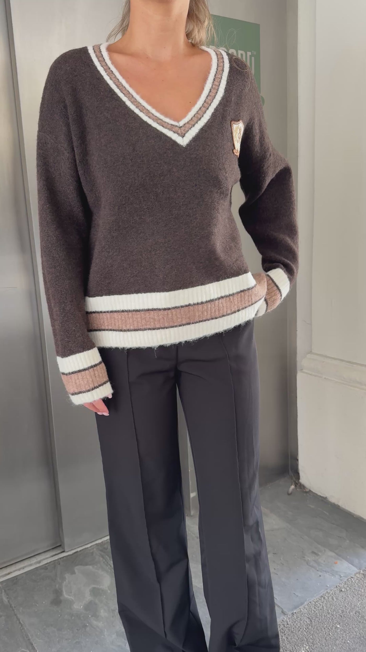 Chloe strik mørkebrun
