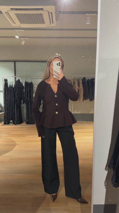 Serena bluse mørkebrun