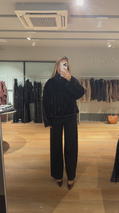 Vilma faux fur jakke mørkebrun