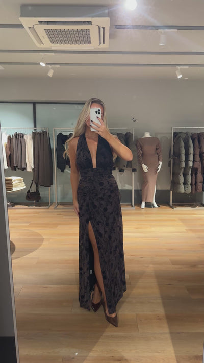 Vanessa kjole mørkebrun FORUDBESTILLING