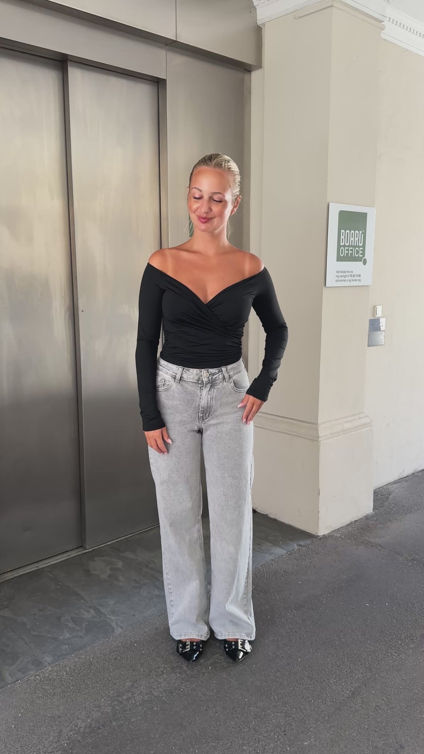 Freya jeans straight Lysegrå
