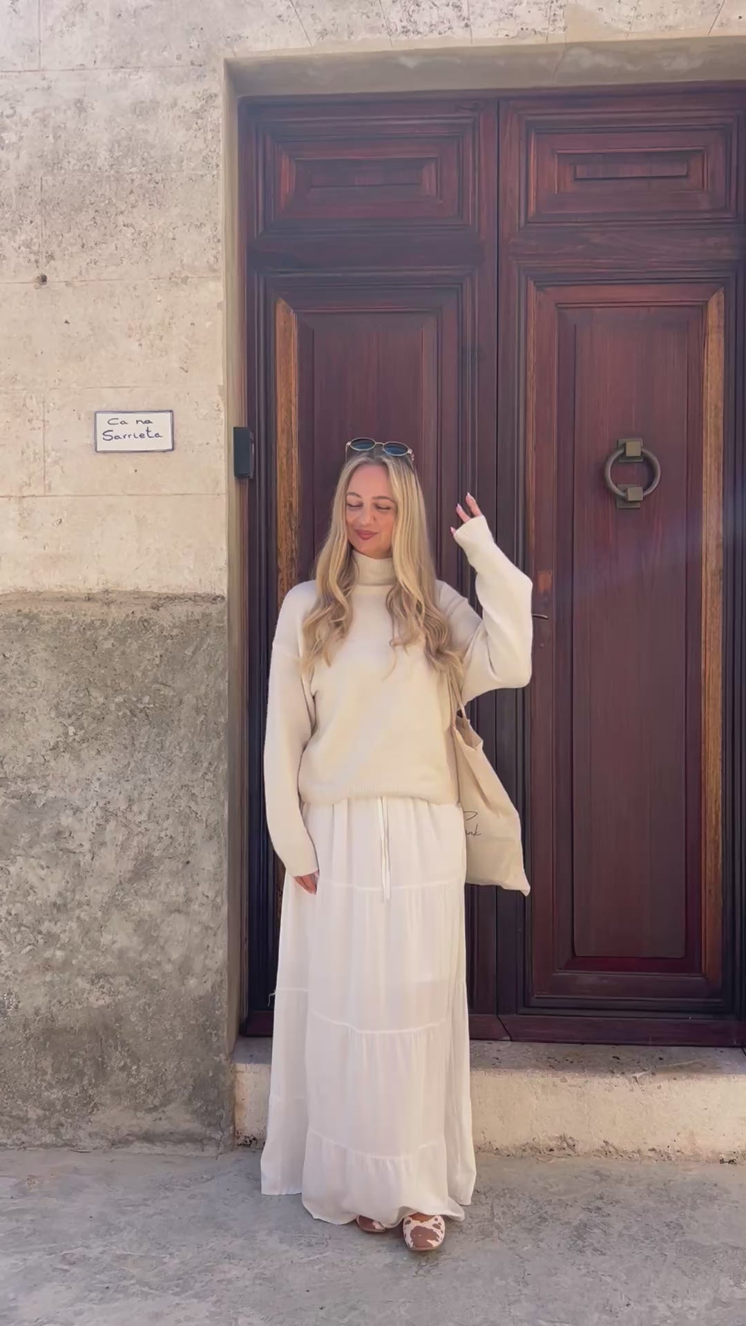 Michelle striktrøje beige