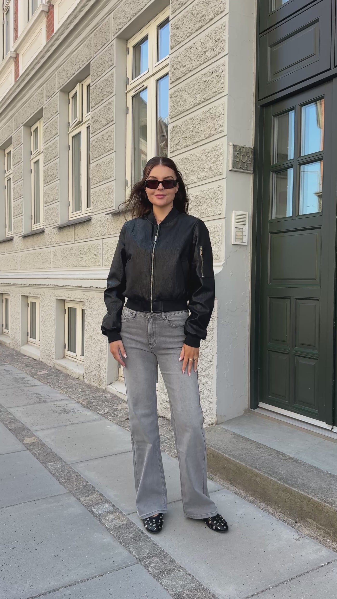 Kaia jeans flare mørkegrå