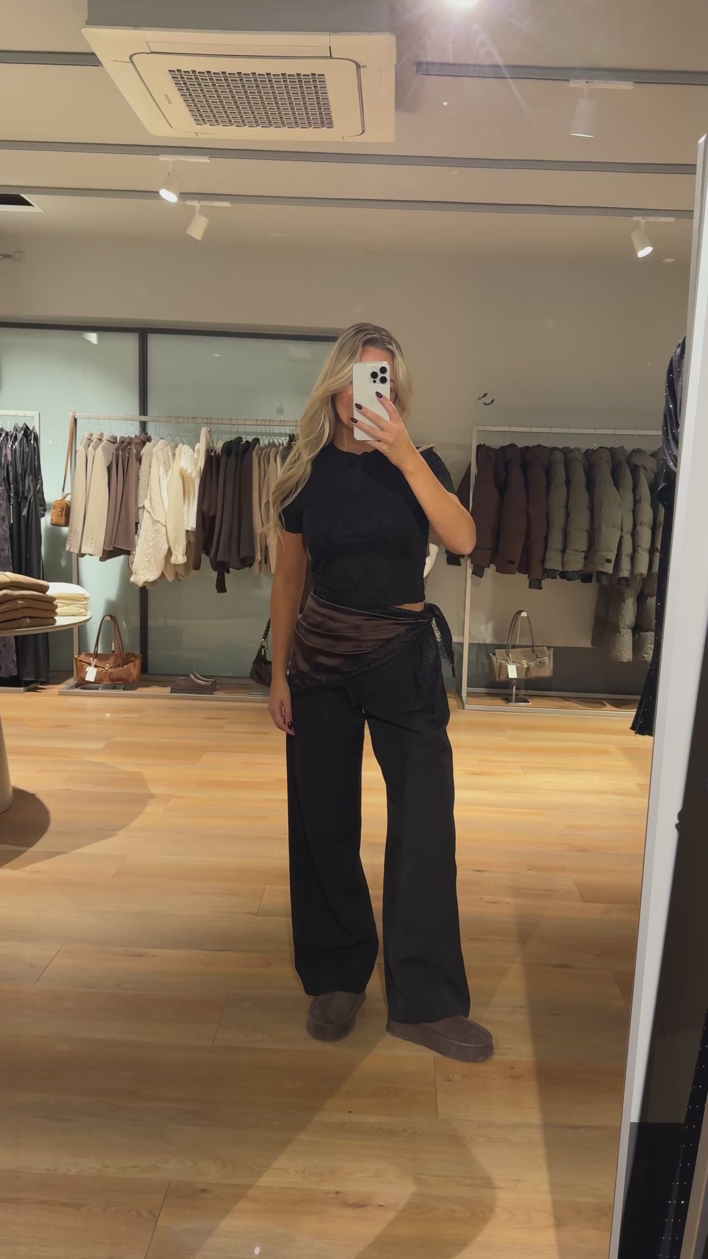 Lina tørklæde mørkebrun