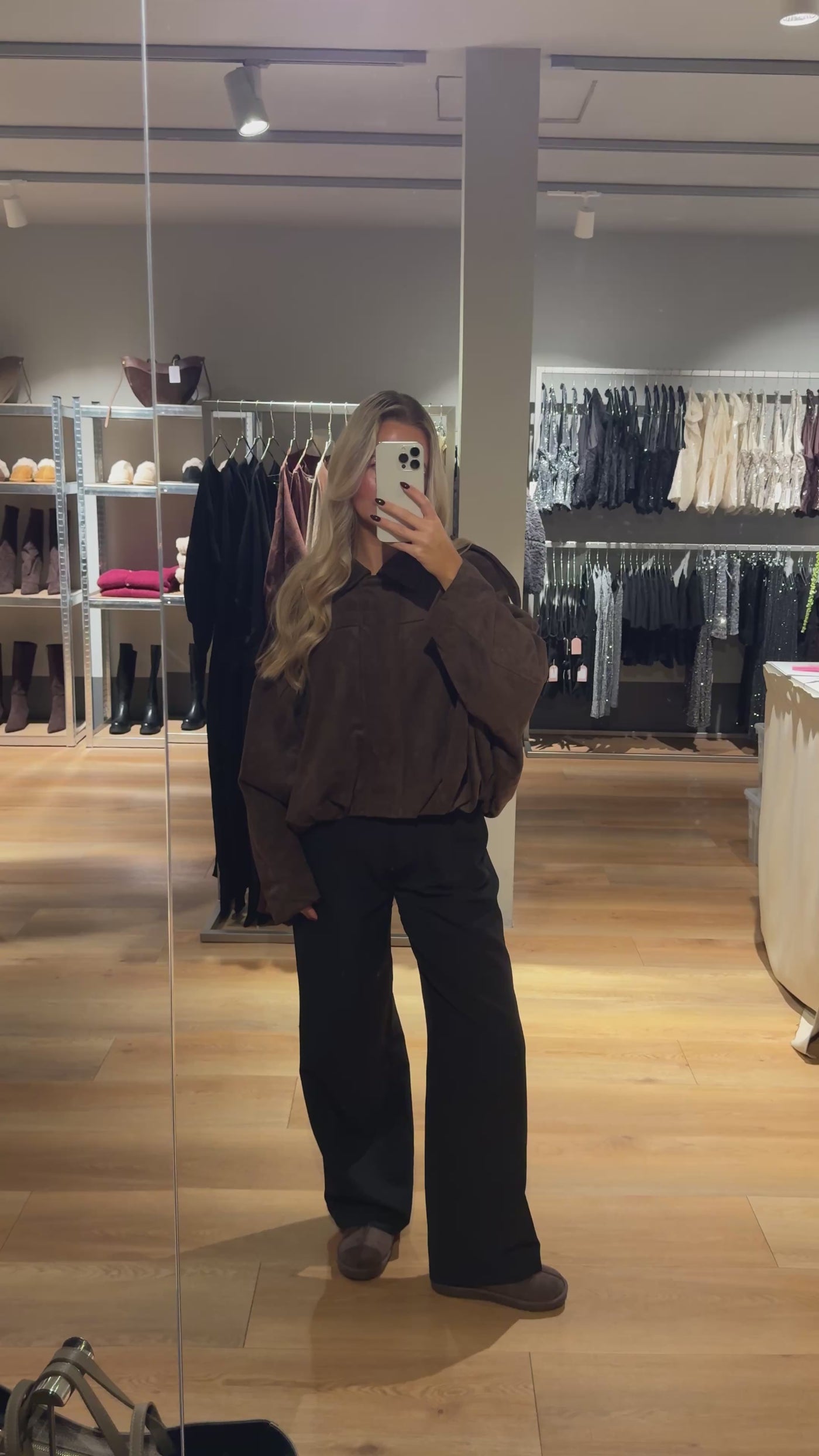 Anna bomberjakke mørkebrun