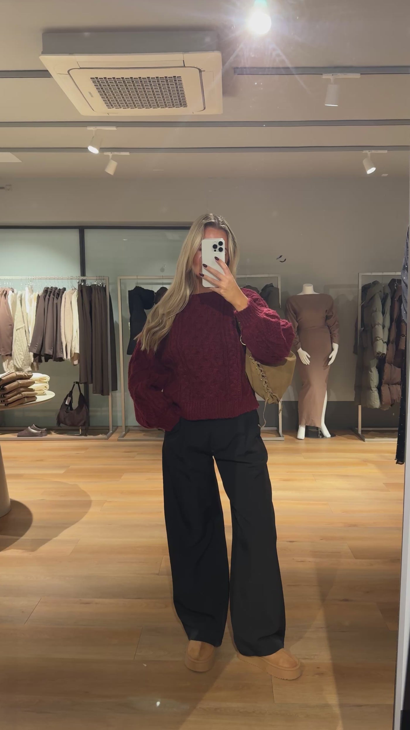 Helena striktrøje bordeaux