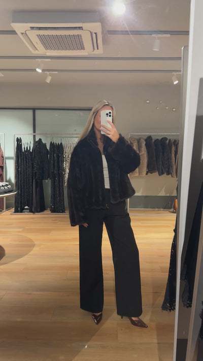 Vilma faux fur jakke mørkebrun