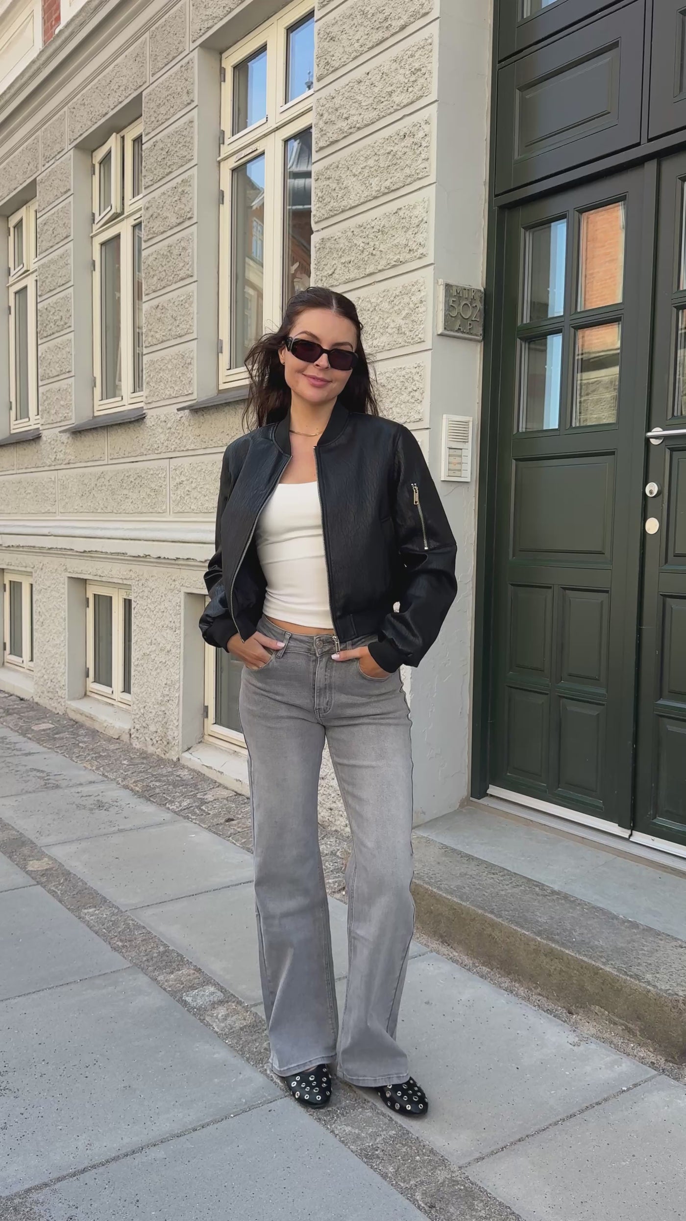 Kaia jeans flare mørkegrå