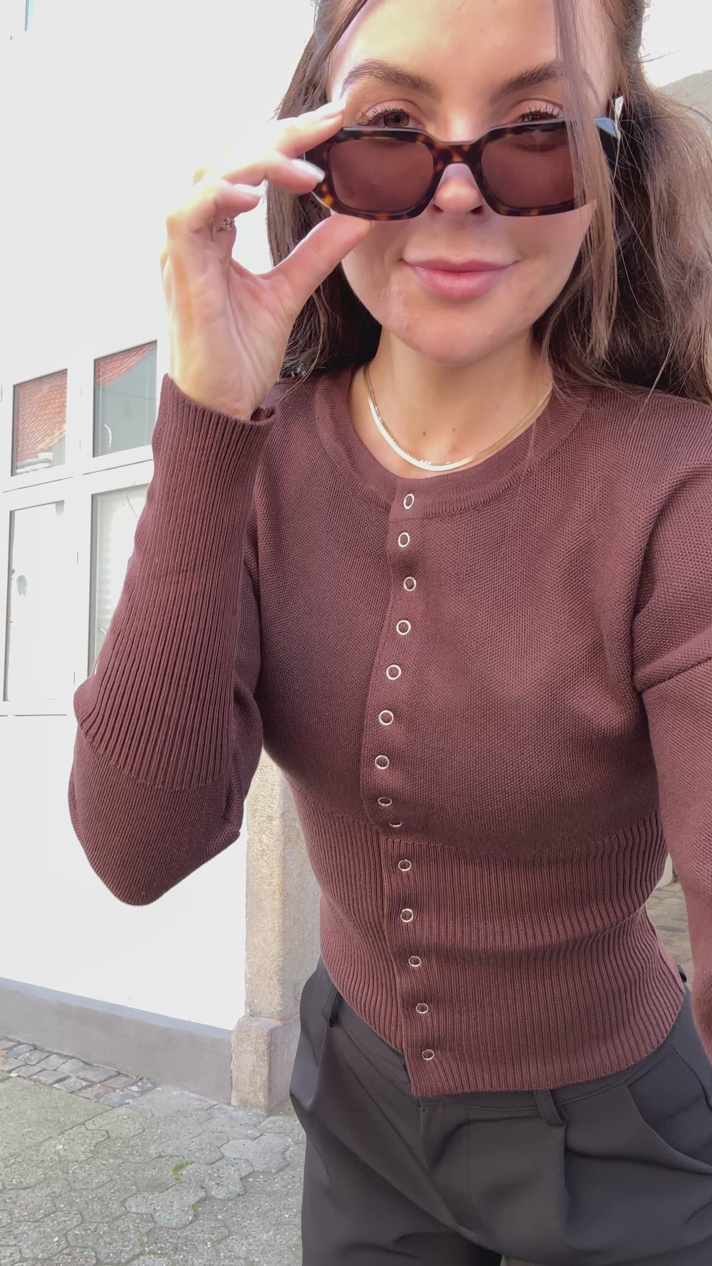 Sabrina cardigan mørkebrun