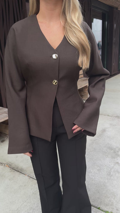 Mia blazer mørkebrun