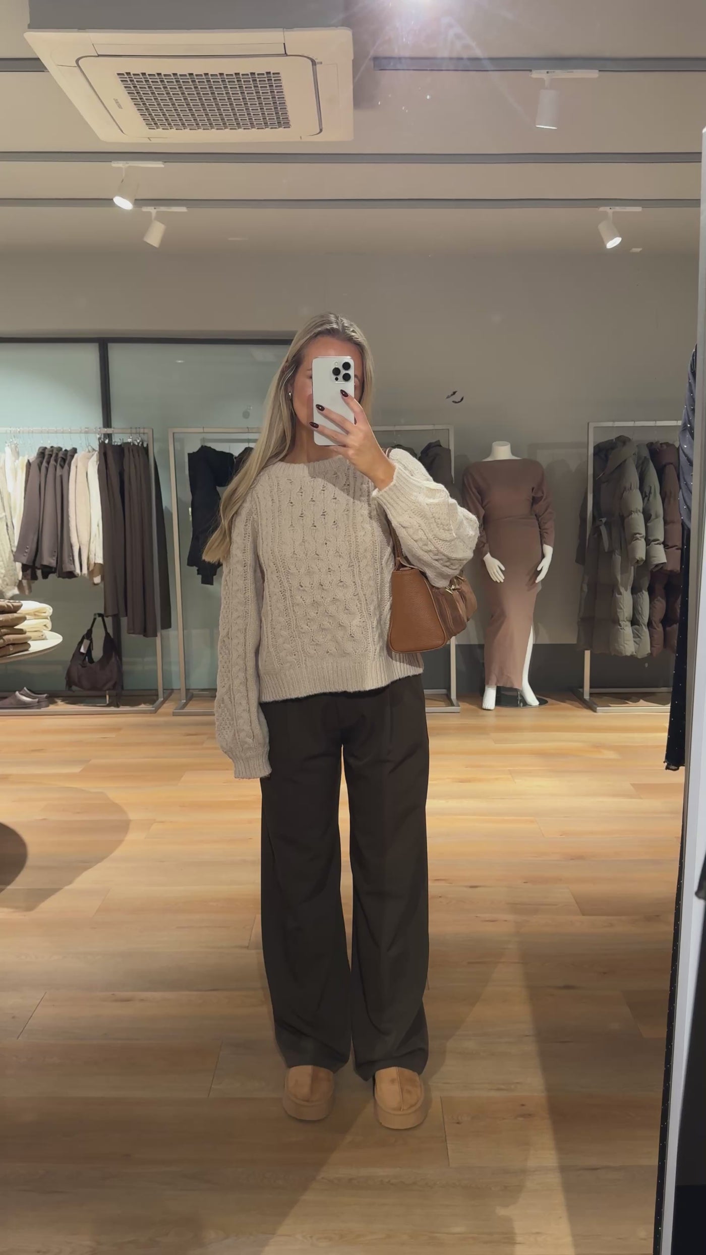 Helena striktrøje creme