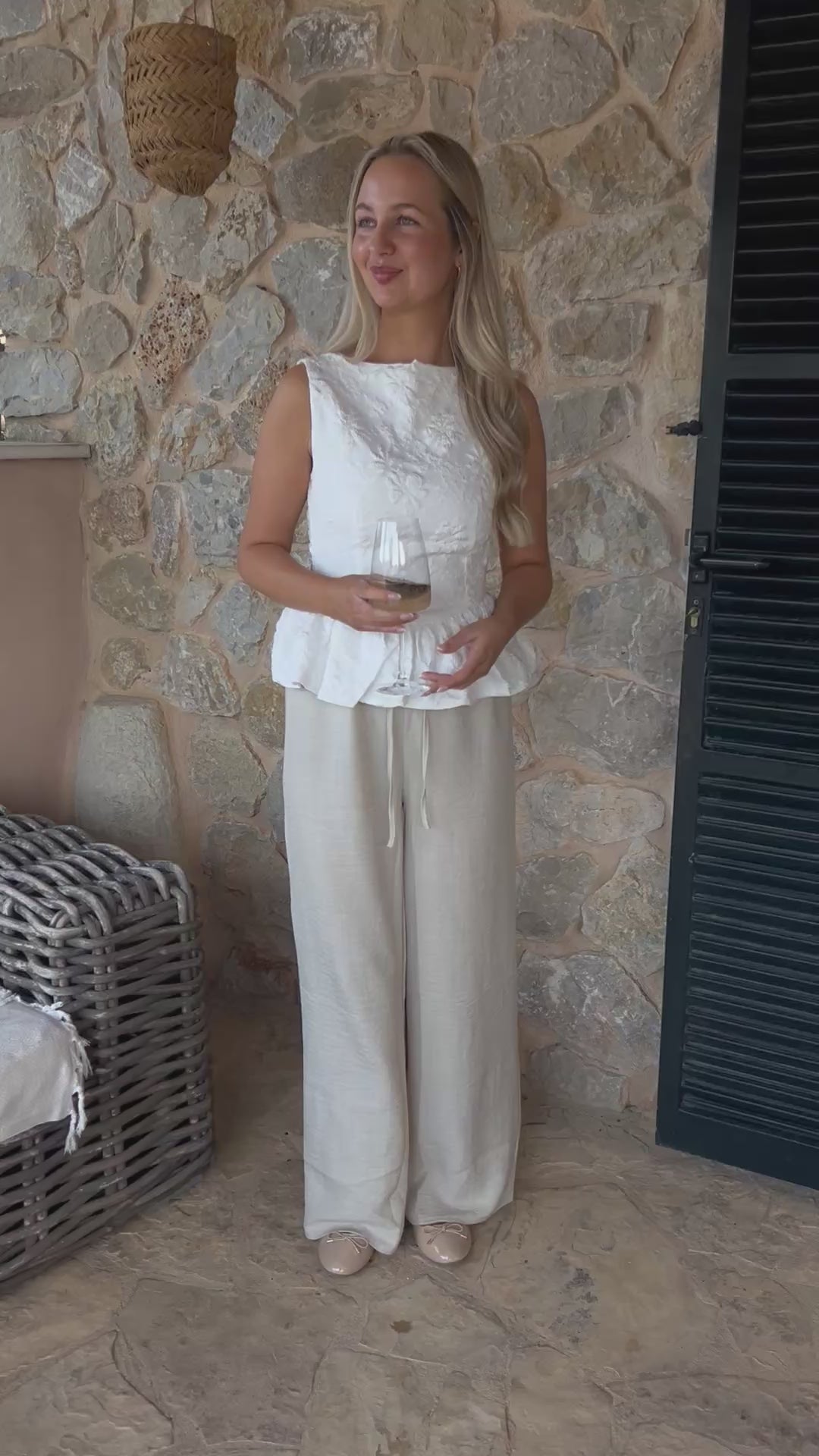Chloe peplum top hvid