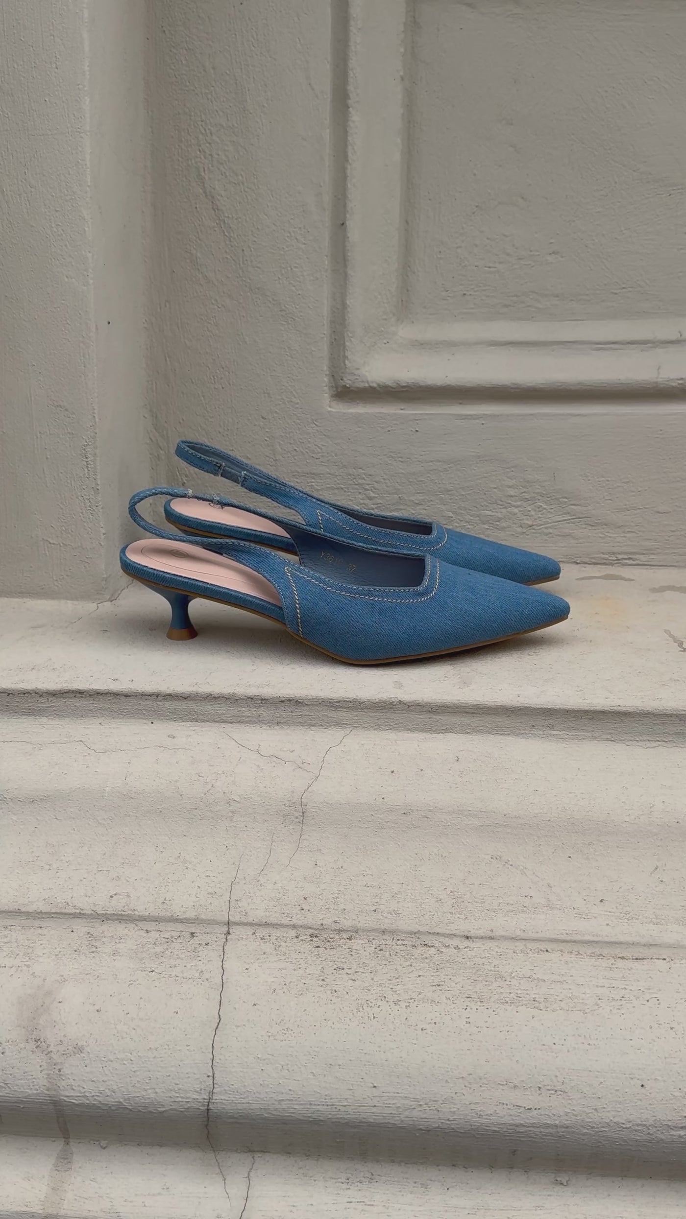 Naomi højhælede sandal blå