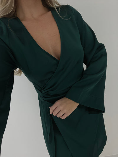 Sofia kjole mørkegrøn